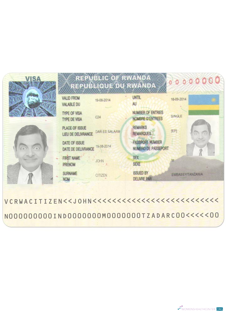 Download RWANDA travel visa Photoshop template